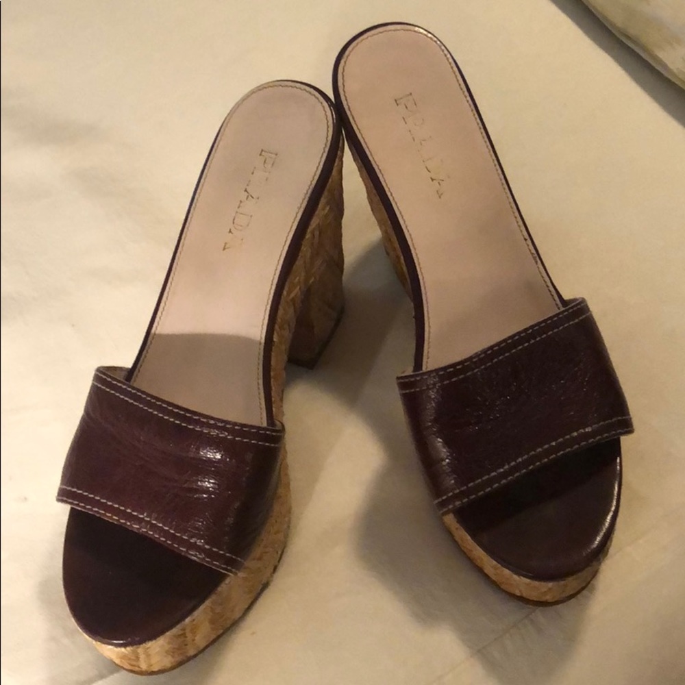 Prada platform open toed sandals.